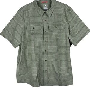 Gerry Short Sleeve Button Up Perfomance Shirt Mens Size XXL Green Quick Dry NWOT